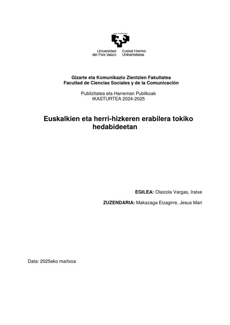 Portada del TFG de Publicidad